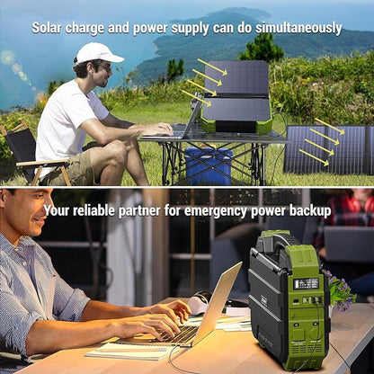 💥Last Day Buy 1 Get 1 Free💥Portable Power Station with Built-in Solar Panel