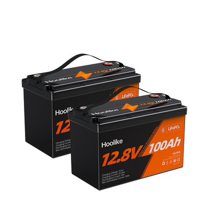 HOOLIKE 12.8V 100Ah Bluetooth-Enabled Lithium Iron Phosphate (LiFePO4) Battery