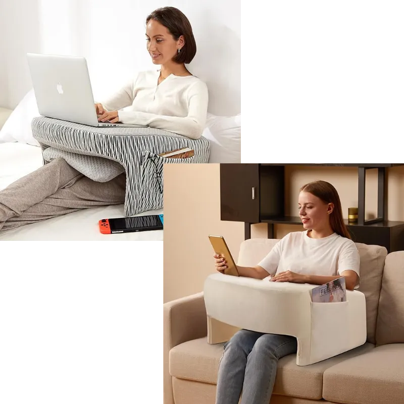 💥Last Day Buy 1 Get 1 Free💥Memory Foam Lap Desk Pillow for Reading, Working, Playing, Crocheting in Bed Couch