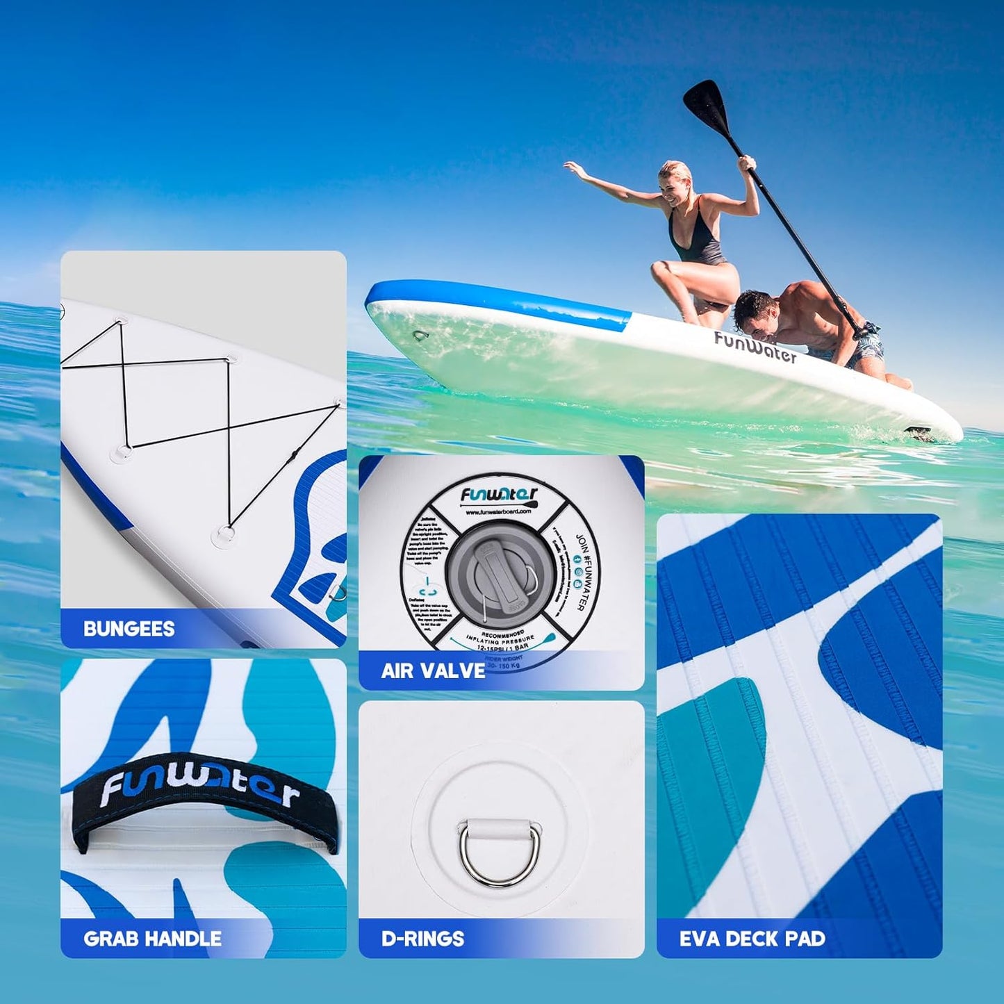 Inflatable Ultra-Light Stand Up Paddle Board for All Skill Levels with Premium SUP Paddleboard Accessories