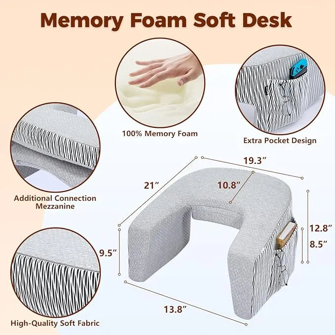 💥Last Day Buy 1 Get 1 Free💥Memory Foam Lap Desk Pillow for Reading, Working, Playing, Crocheting in Bed Couch