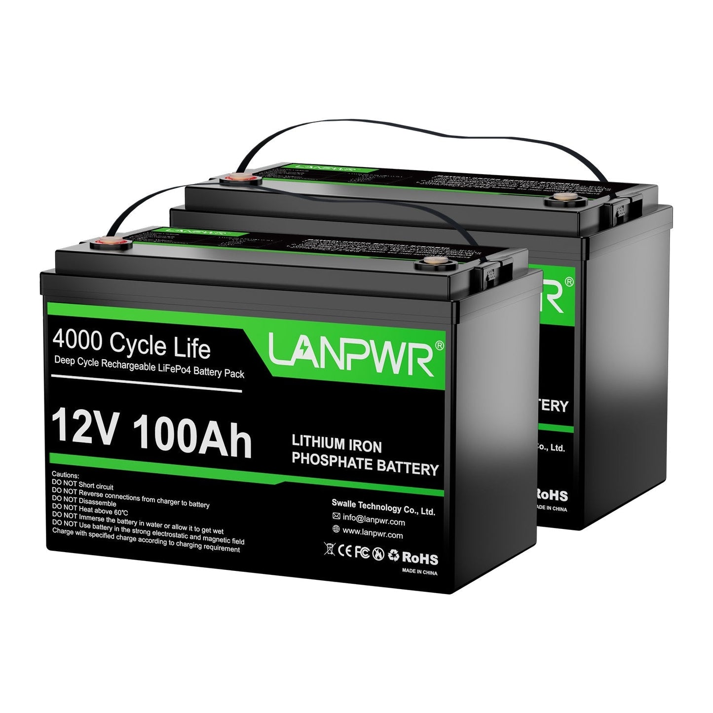 【Today Only $29.88⚡】LANPWR 12V 100Ah LiFePO4 Battery with 4000+ Deep Cycles & Built-In 100A BMS, 1280Wh Best RV Lithium Battery