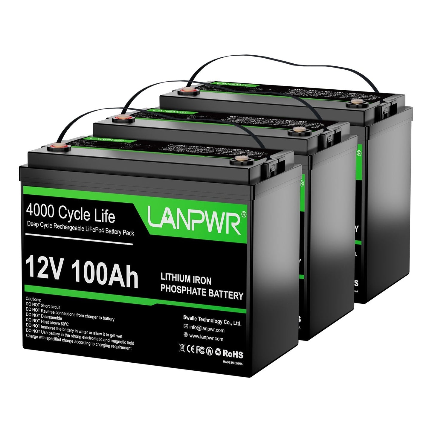 【Today Only $29.88⚡】LANPWR 12V 100Ah LiFePO4 Battery with 4000+ Deep Cycles & Built-In 100A BMS, 1280Wh Best RV Lithium Battery