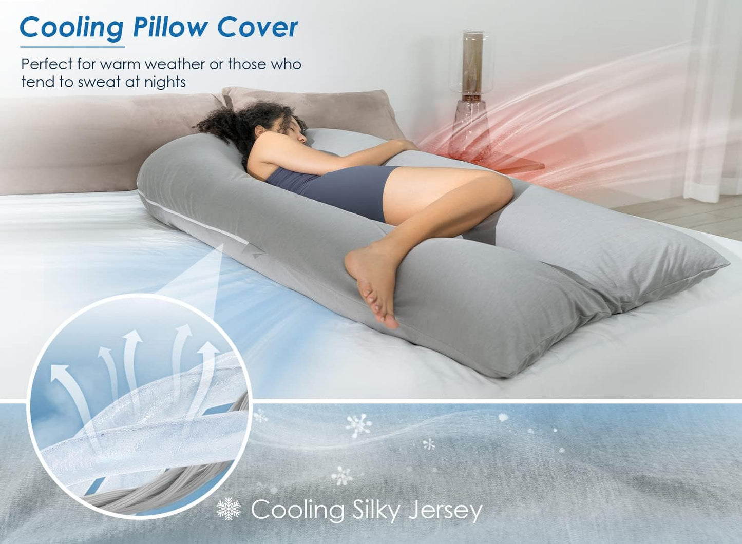 Cooling Maternity Pillow for Sleeping U Shaped Body Pillow for Pregnant Support