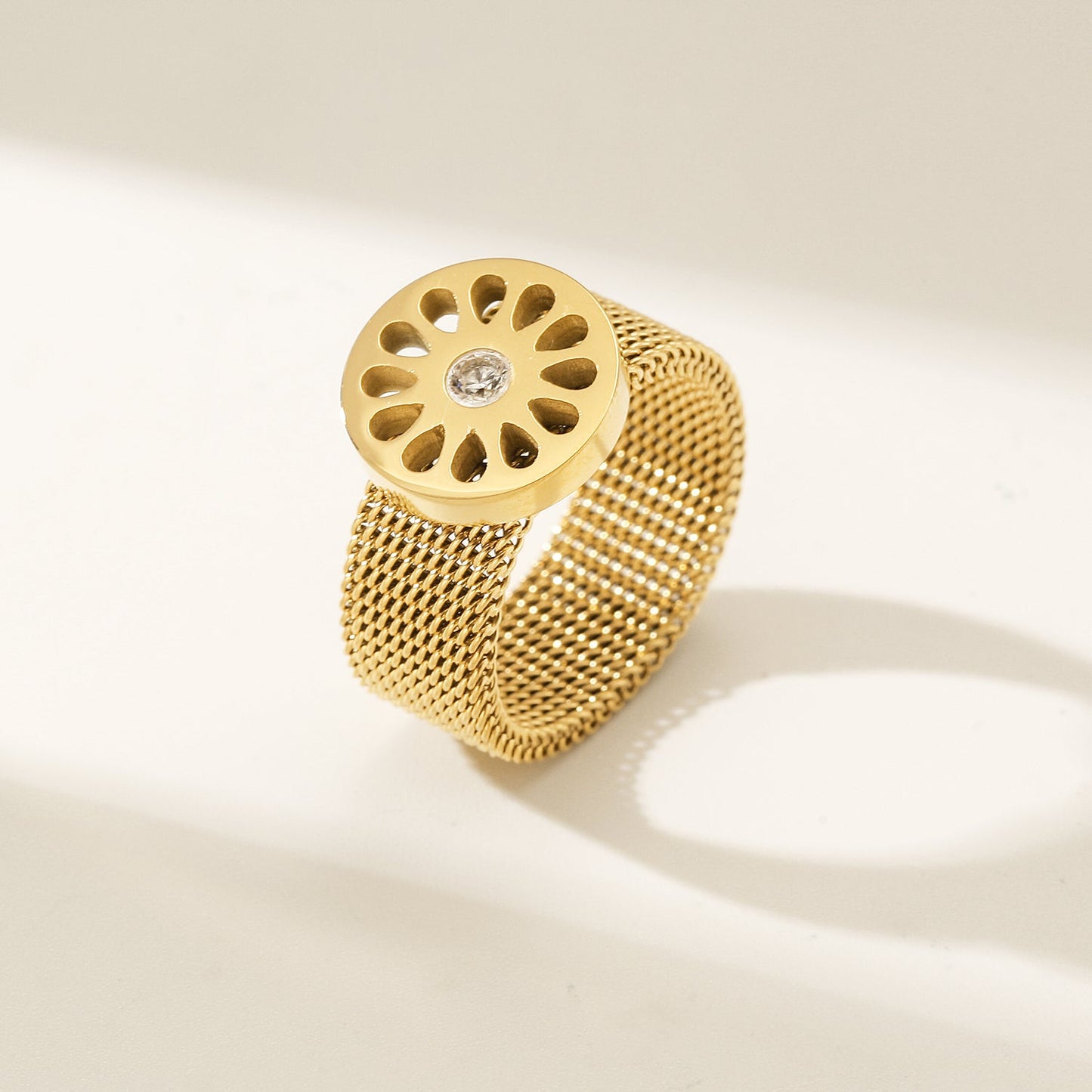 Signature Mesh Ring - Gold