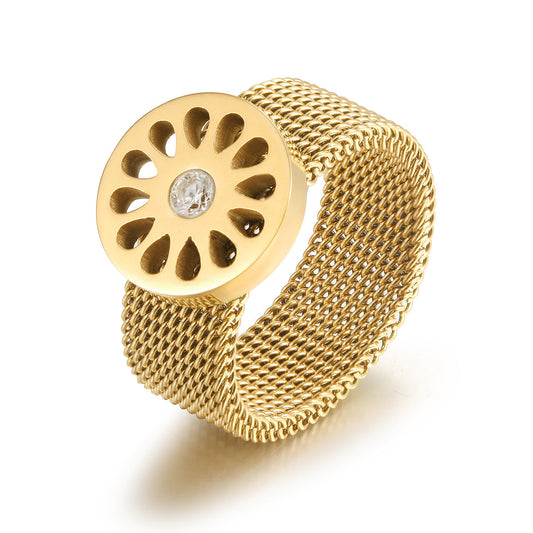 Signature Mesh Ring - Gold