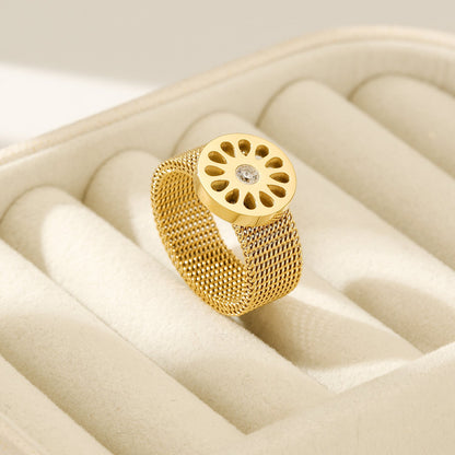 Signature Mesh Ring - Gold