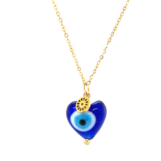 Evil Eye Heart Necklace